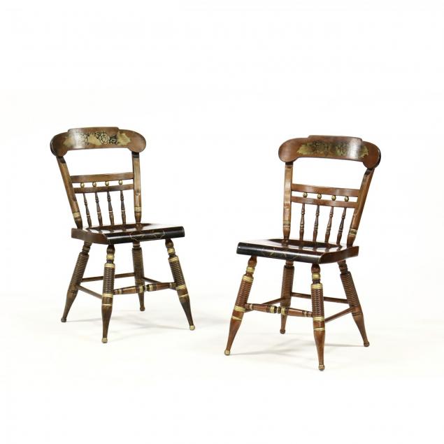 ethan-allen-pair-of-stencil-decorated-chairs