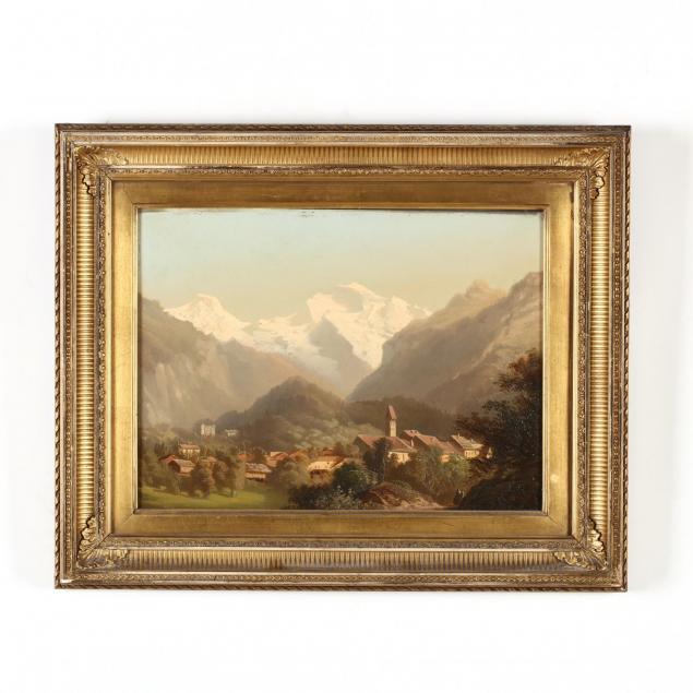 an-antique-painting-of-an-alpine-village