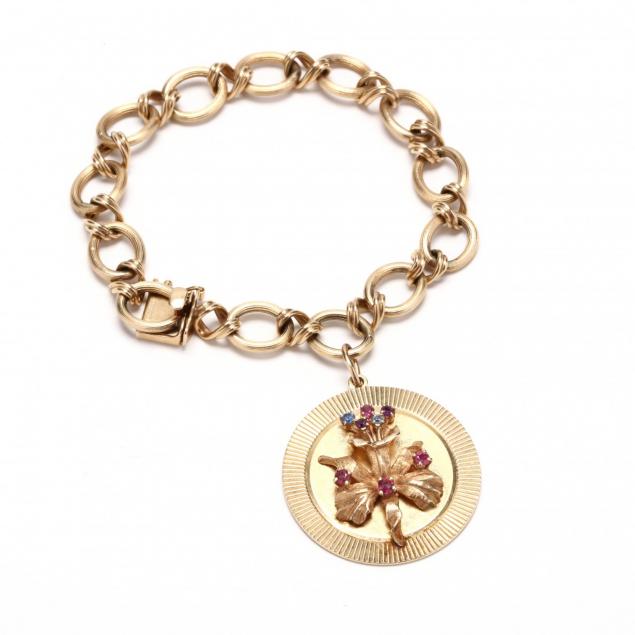 14kt-gold-link-bracelet-with-charm