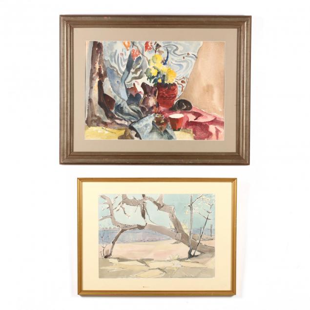two-framed-modernist-watercolors