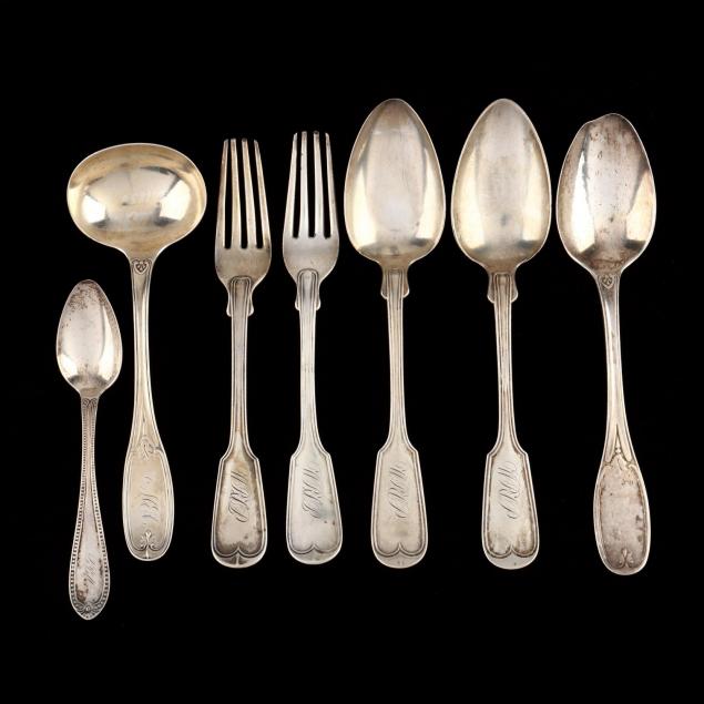 a-group-of-southern-coin-silver-flatware