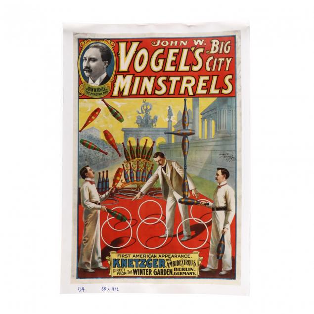 john-w-vogel-s-big-city-minstrels-vintage-poster-circa-1903