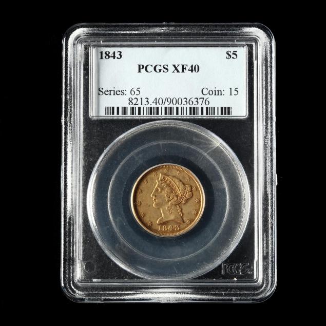 1843-liberty-head-5-gold-half-eagle-pcgs-xf40