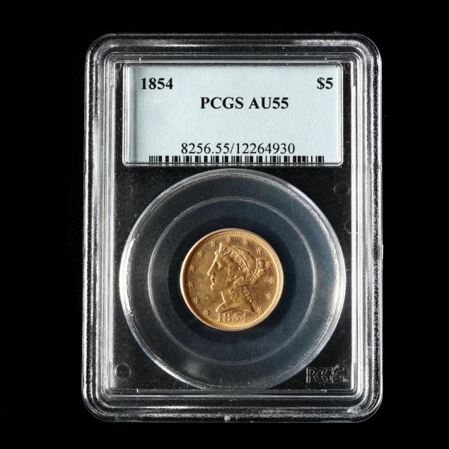 1854-5-gold-liberty-head-half-eagle-pcgs-au55