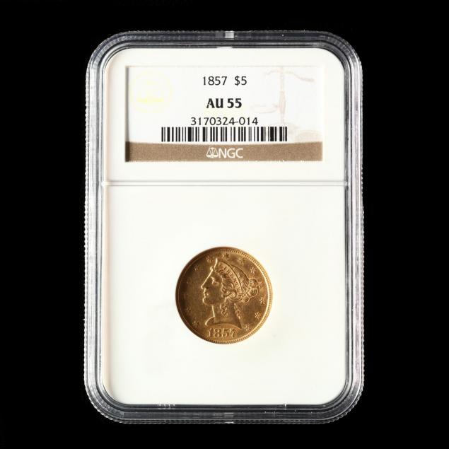 1857-5-gold-liberty-head-half-eagle-ngc-au55
