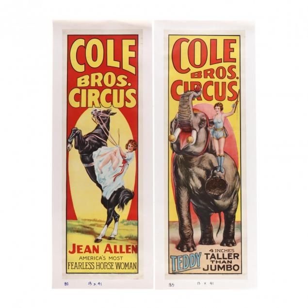 two-banner-format-cole-bros-vintage-circus-posters