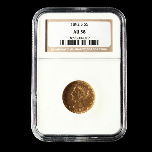 1892-s-5-gold-liberty-head-half-eagle-ngc-au58