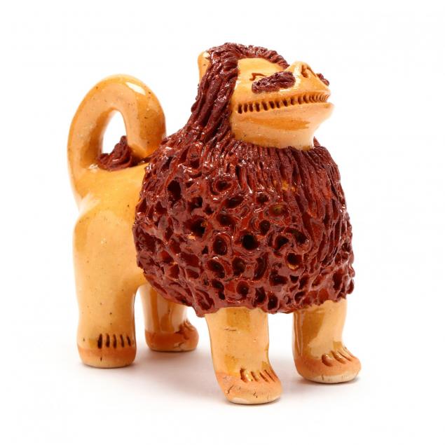 nc-folk-pottery-billy-ray-hussey-lion-figurine