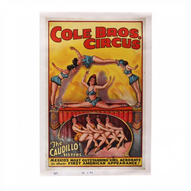 cole-bros-circus-featuring-the-caudillo-sisters-vintage-poster
