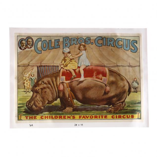 cole-bros-circus-the-children-s-favorite-circus-vintage-poster