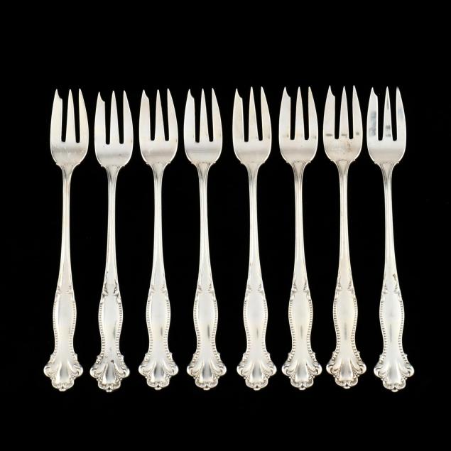 a-set-of-eight-howard-sterling-co-hope-mount-vernon-sterling-silver-cocktail-forks