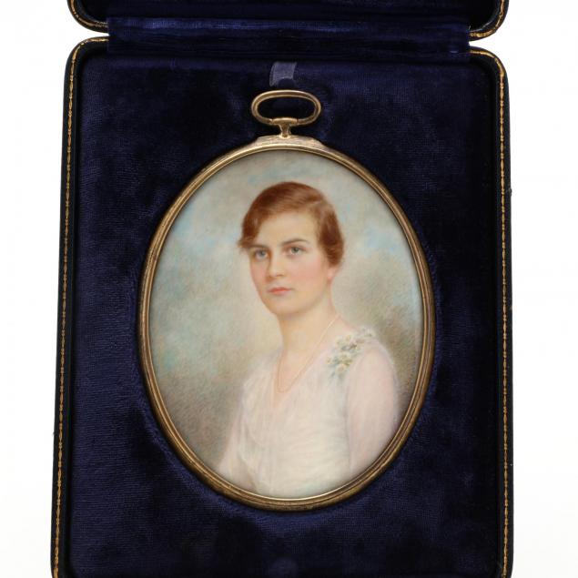 portrait-miniature-of-a-young-woman-f-v-haywood-20th-century