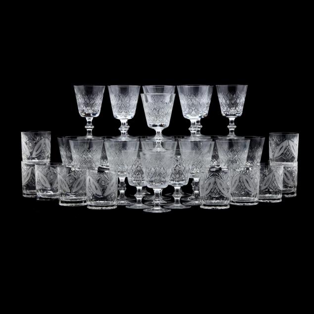 large-group-of-vintage-glass-stemware