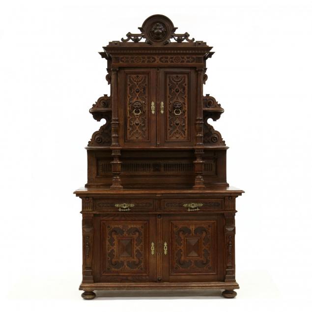 antique-german-carved-oak-court-cupboard