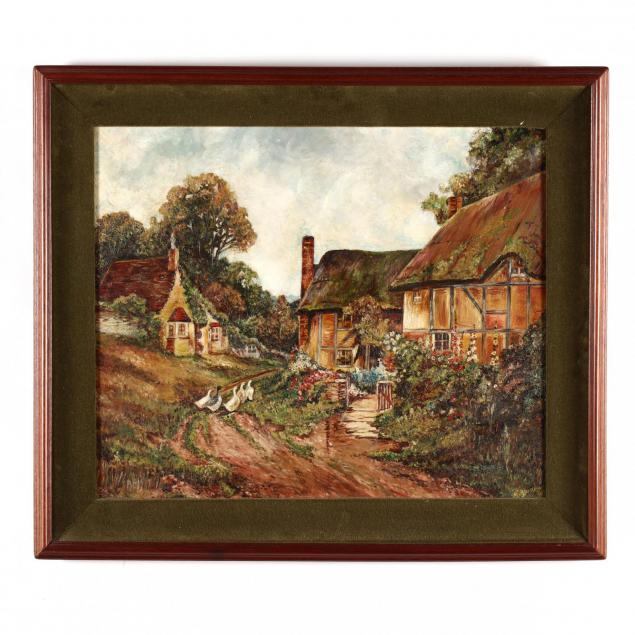 vintage-painting-of-a-chocolate-box-cottage