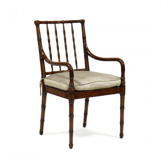 a-contemporary-faux-bamboo-carved-arm-chair