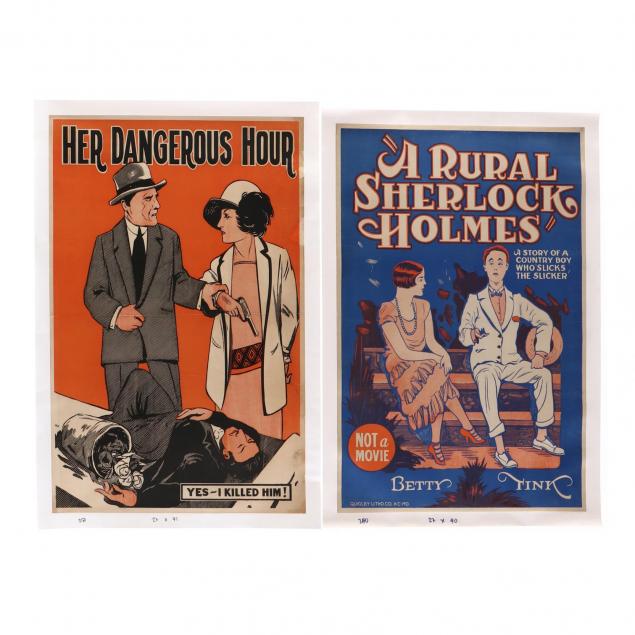 two-vintage-theater-posters-i-her-darkest-hour-i-and-i-a-rural-sherlock-holmes-i