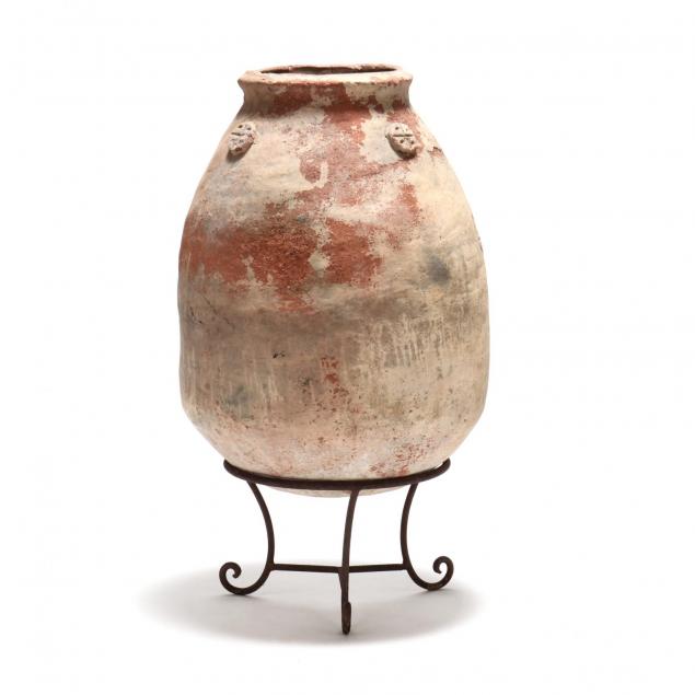 terra-cotta-olive-jar-on-stand