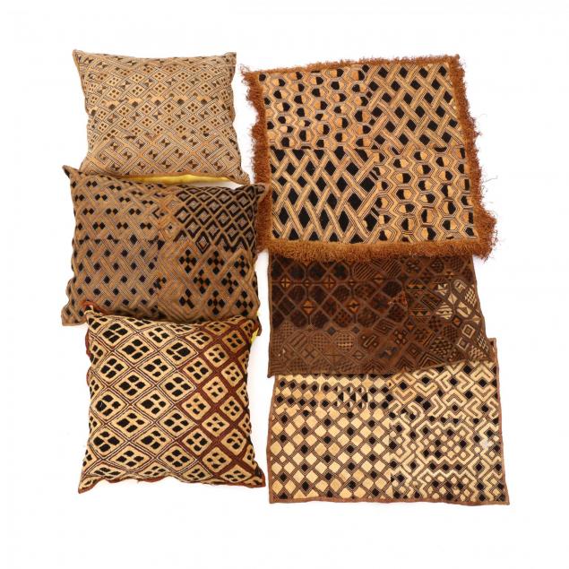group-of-six-kuba-golden-square-pillows-and-pillow-cases