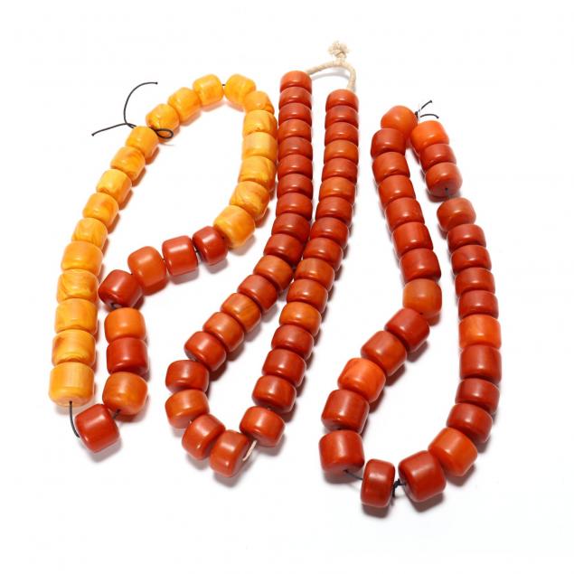 three-strands-of-large-african-amber-copal-beads
