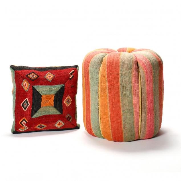 african-textile-pillow-and-footstool