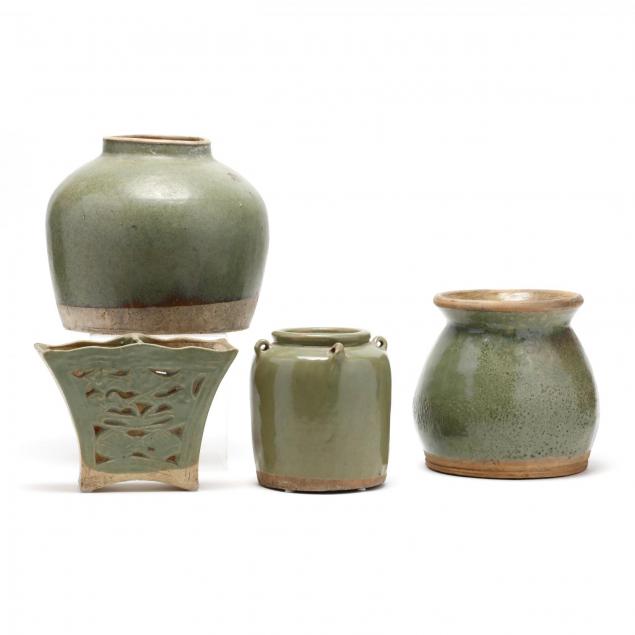 four-pieces-of-chinese-celadon-pottery