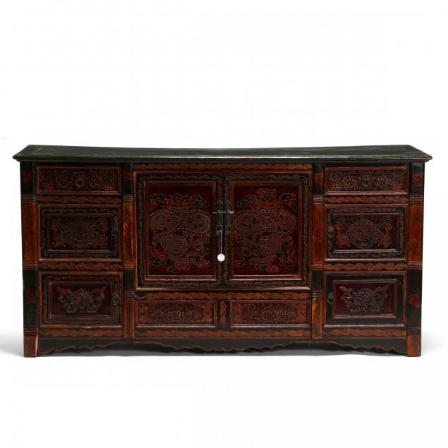 tibetan-dragon-and-floral-decorated-sideboard