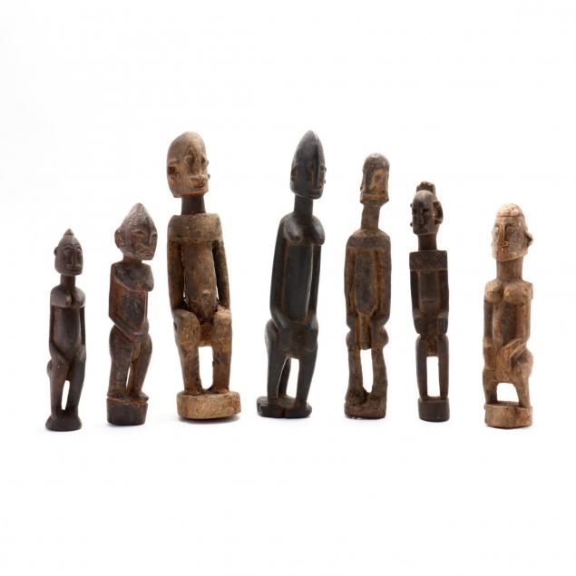 seven-carved-wood-diminutive-dogon-statues
