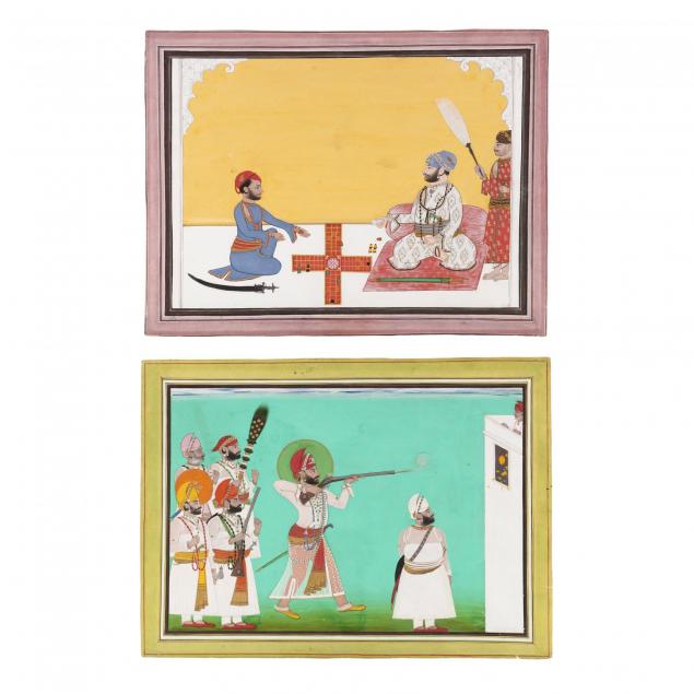 two-indian-miniature-court-paintings