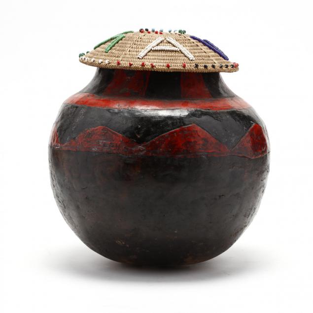 african-red-black-glazed-pottery-vessel