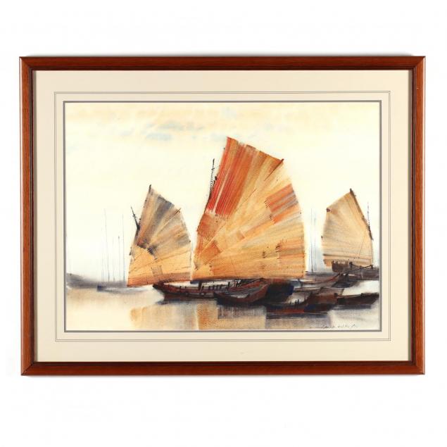 a-contemporary-watercolor-painting-of-chinese-junks