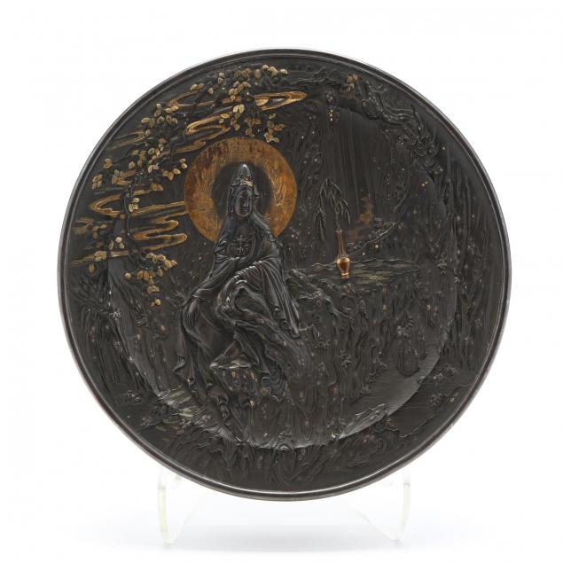 a-bronze-and-mixed-metals-circular-box-with-bodhisattva-of-compassion