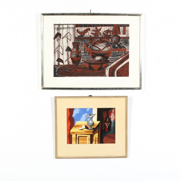 two-modernist-still-lifes-on-paper