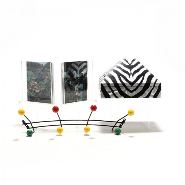 modern-coat-rack-document-box-and-lucite-frame