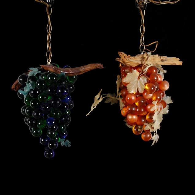 two-lucite-grape-form-hanging-lights