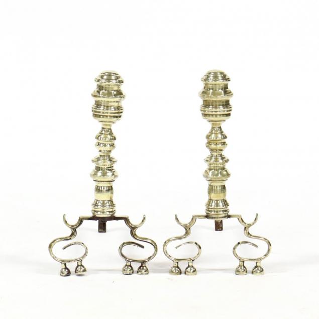 pair-of-chippendale-brass-andirons