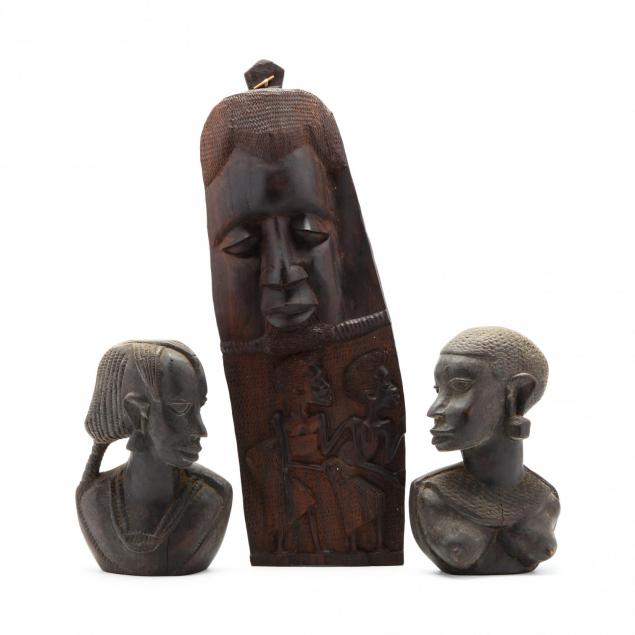 three-african-wood-carvings