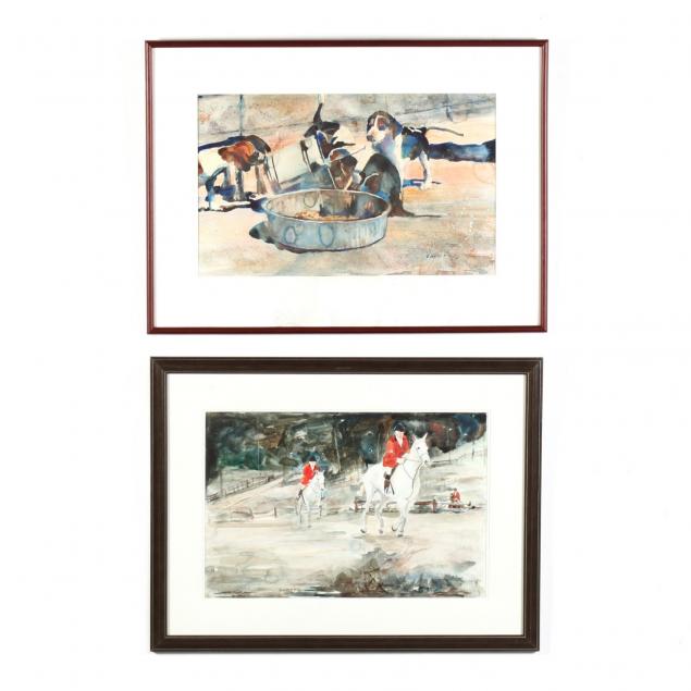 vivien-weller-nc-two-hunt-related-watercolors