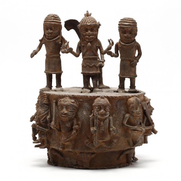 african-bronze-warrior-sculpture