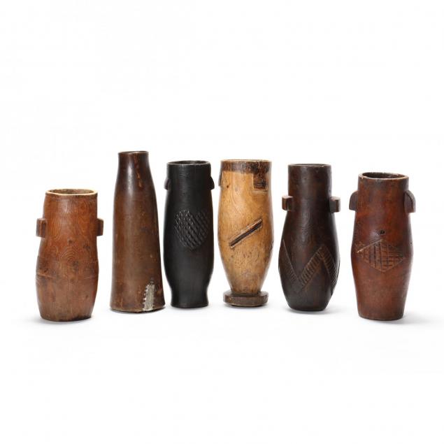six-zulu-carved-wood-milk-pails