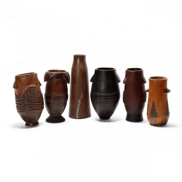 six-zulu-carved-milk-pails