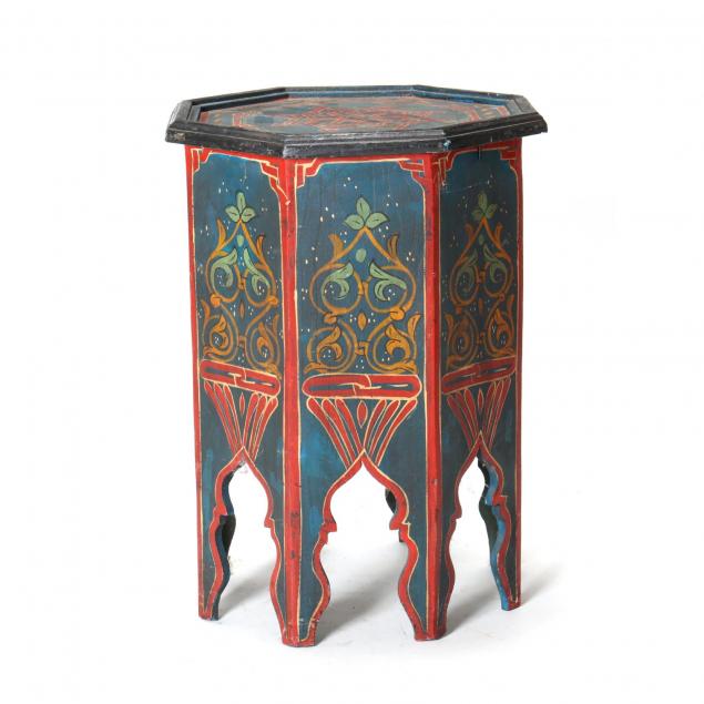 tibetan-paint-decorated-octagonal-side-table