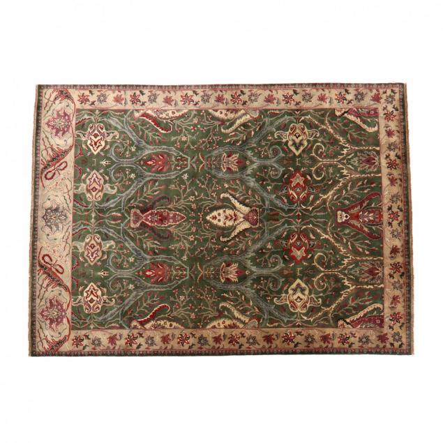 William Morris Influenced Room Size Carpet (9 ft. 1 in. x