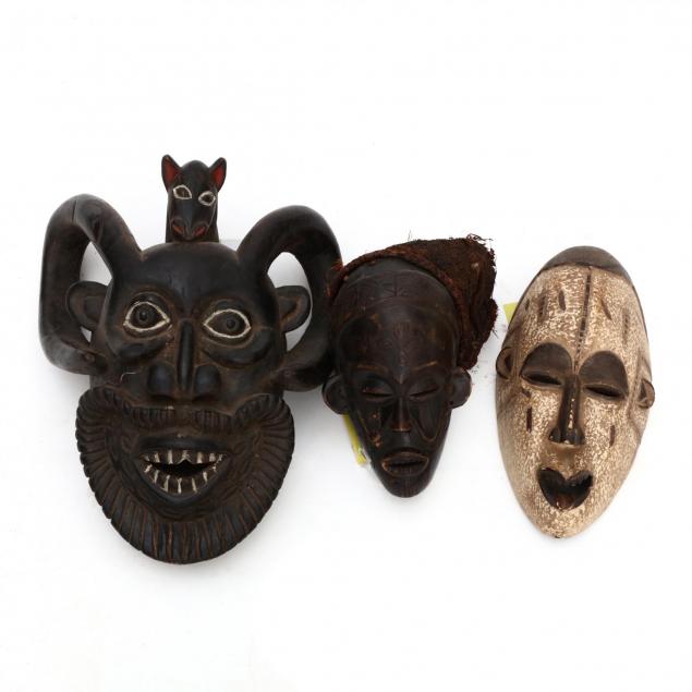four-ceremonial-carved-wood-west-african-masks-find-lead-photo