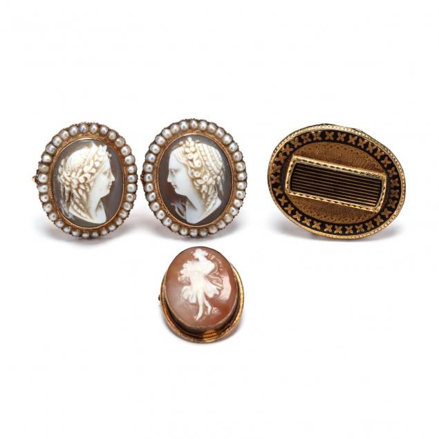 four-antique-brooches