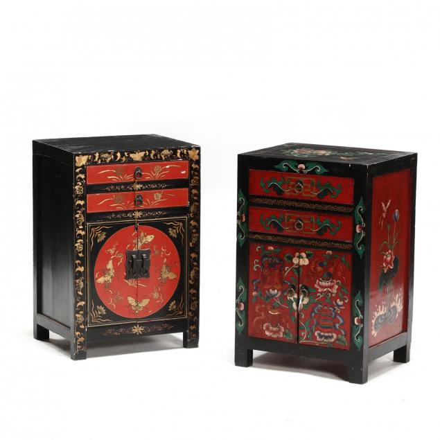 two-chinese-diminutive-paint-decorated-cabinets