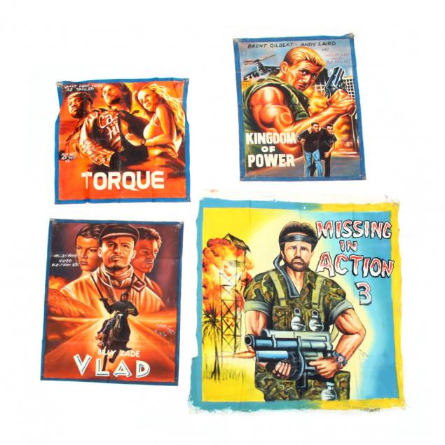 four-vintage-ghana-action-movie-posters