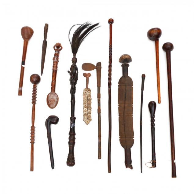 group-of-fourteen-african-weaponry-items-and-tools