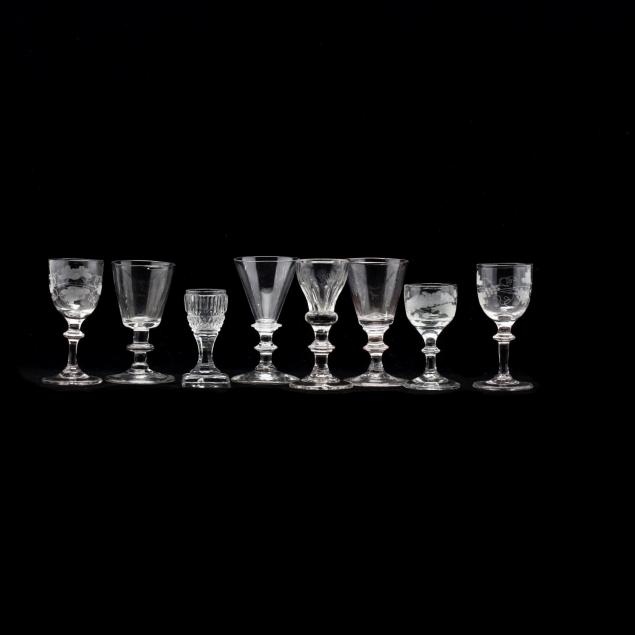 group-of-antique-drinking-glasses