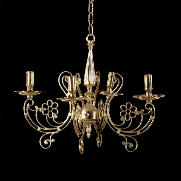 contemporary-four-arm-brass-chandelier